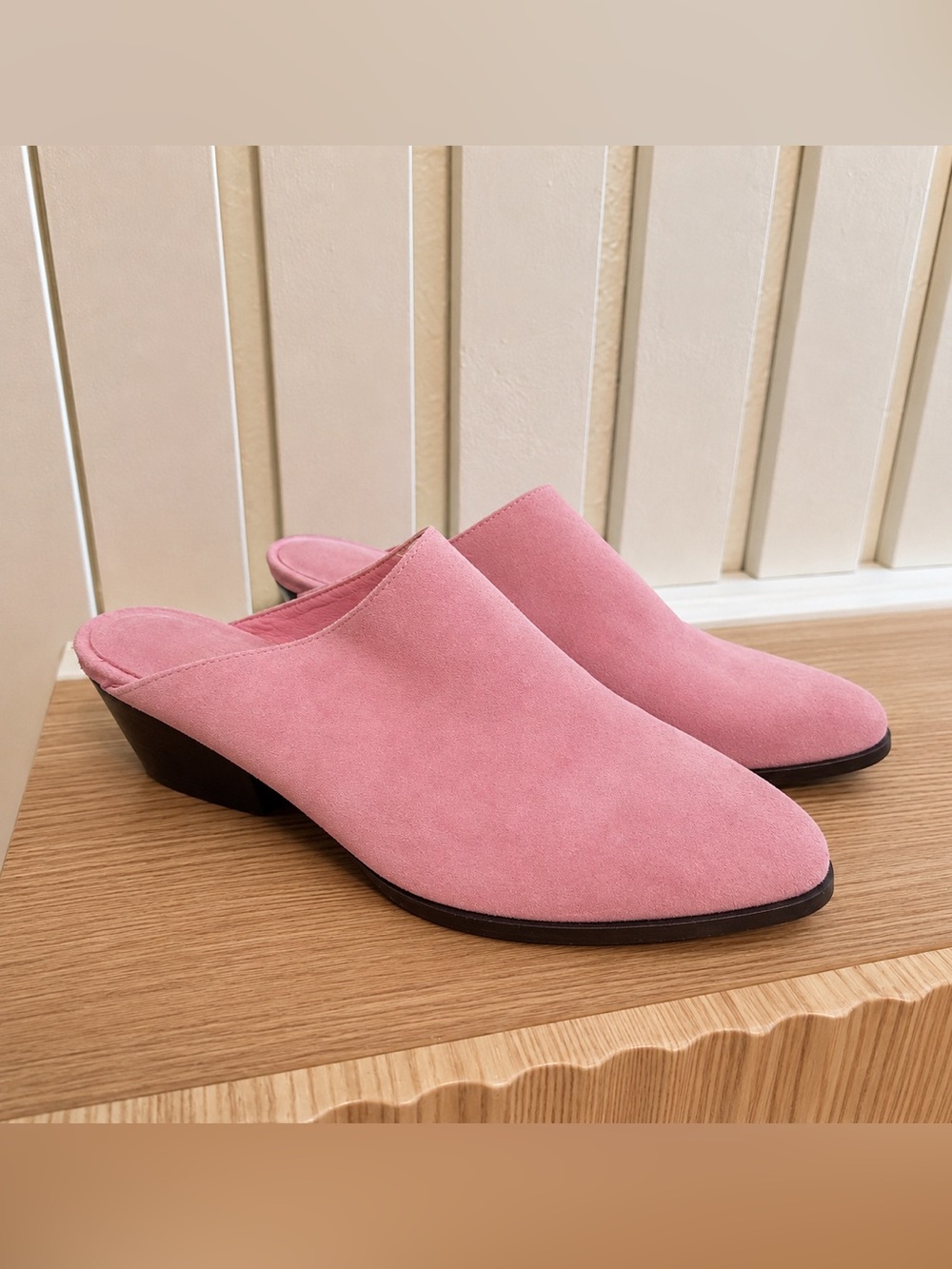 Charlotte Stone Pink Fuchsia Suede Mules size 7